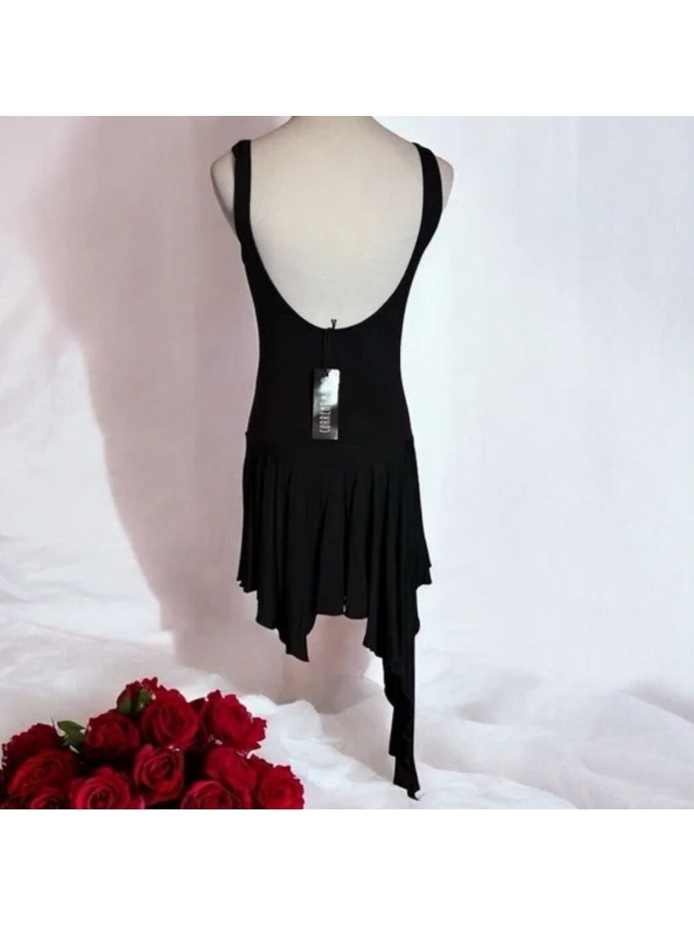 Widow Stubborn Love Mini Dress Black XXS NWT Gothic Handkerchief Hem - Picture 12 of 15